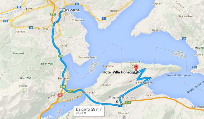 Mapa Villa Honegg