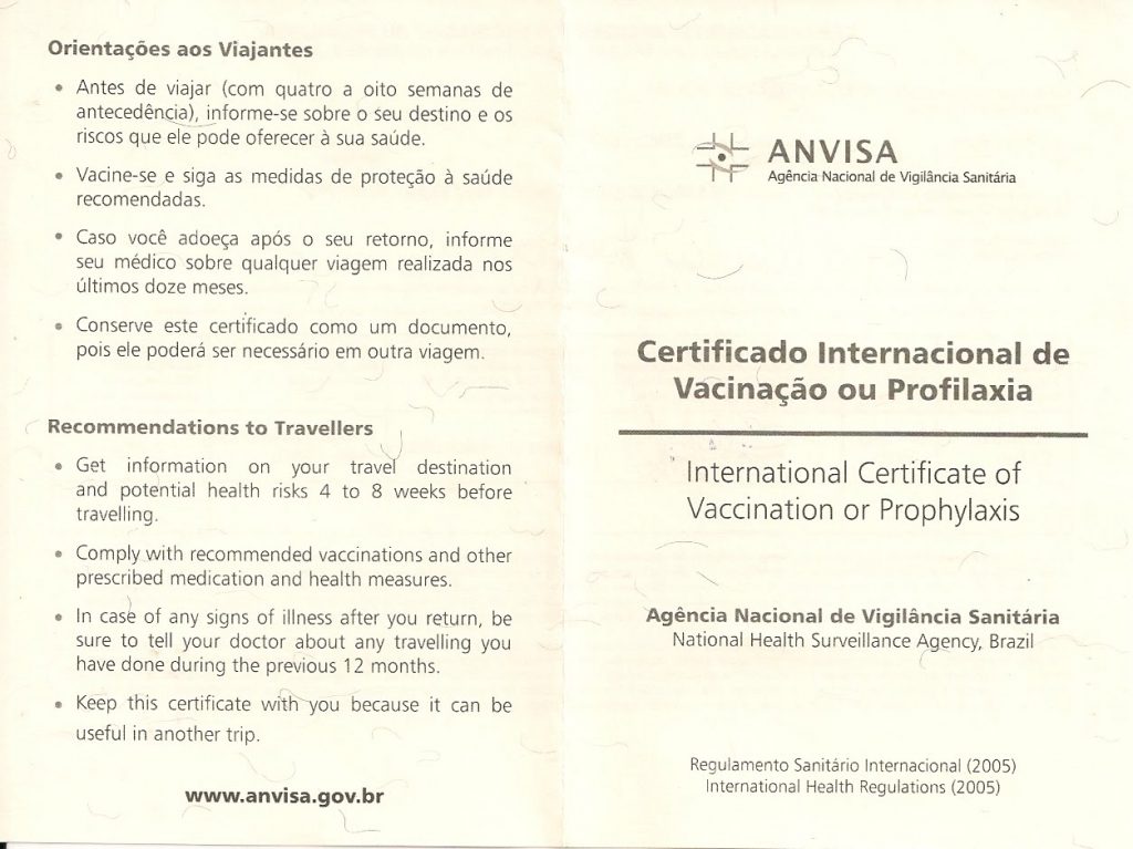 Carteira de Vacina Internacional
