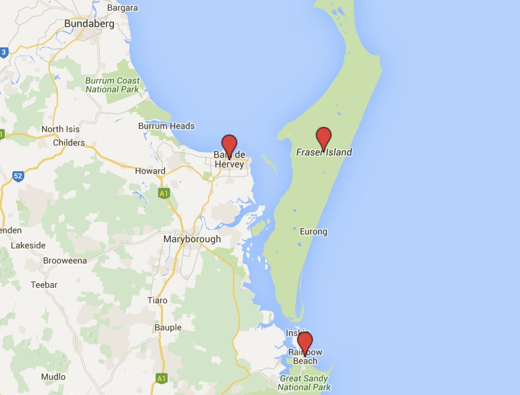 Mapa Fraser Island