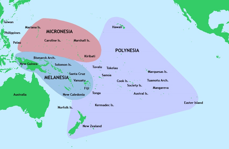 Polinesia Francesa no mapa