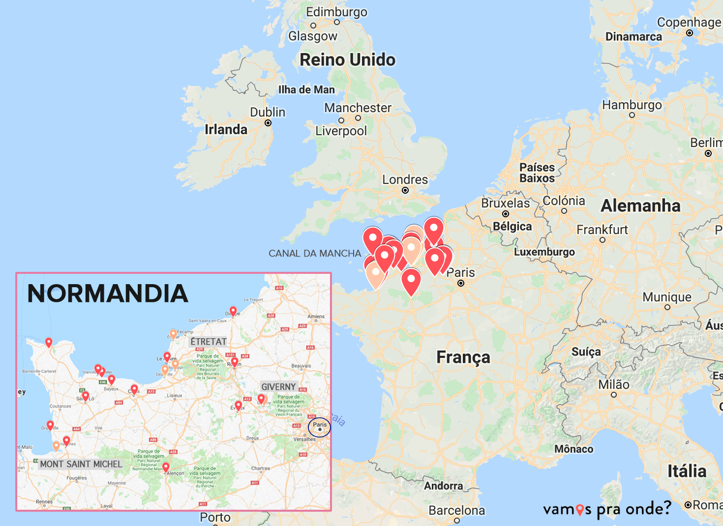 Normandia no mapa